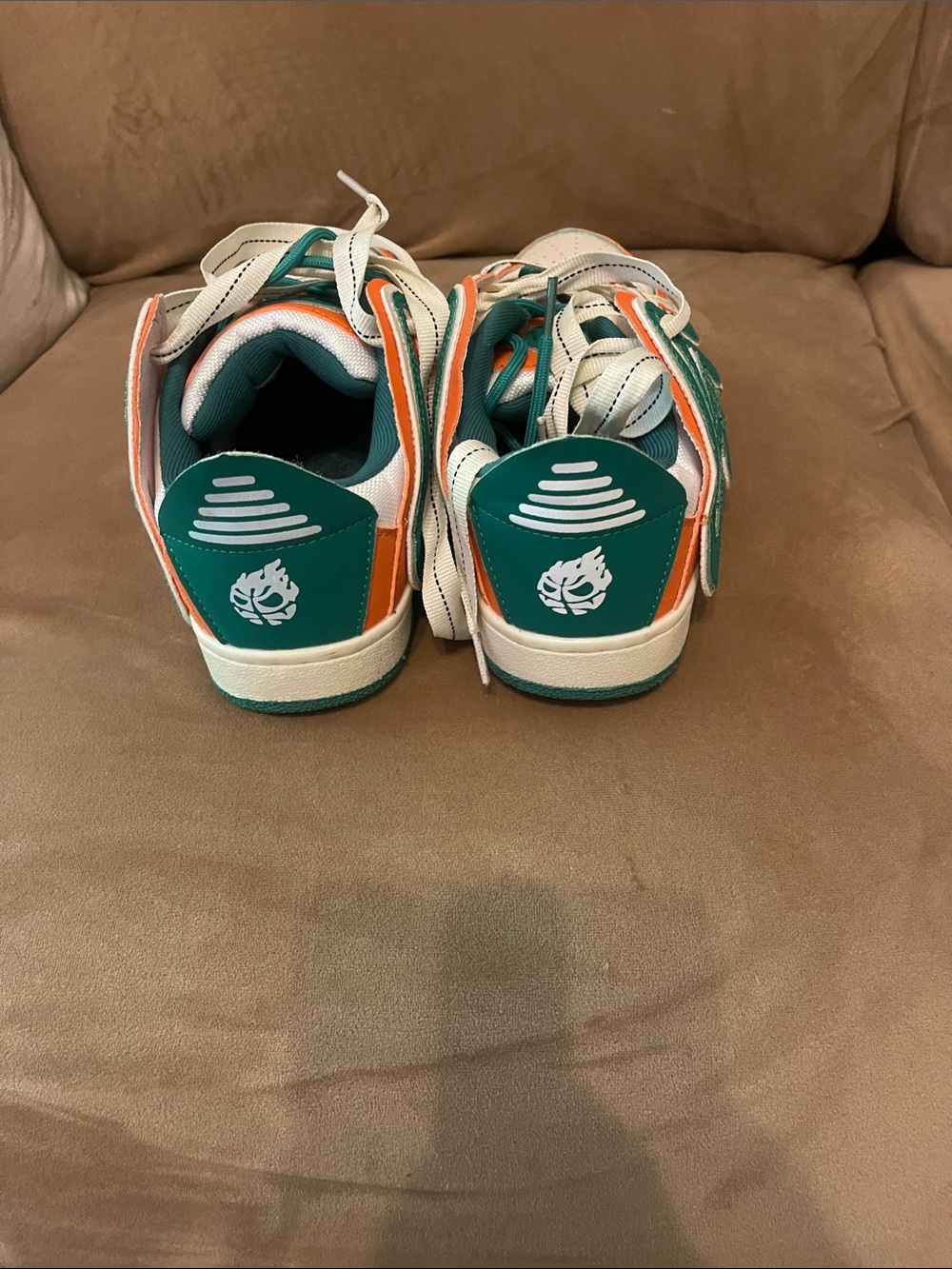 Kids Orange and Teal Athletic Sneakers - Picture 3 of 7